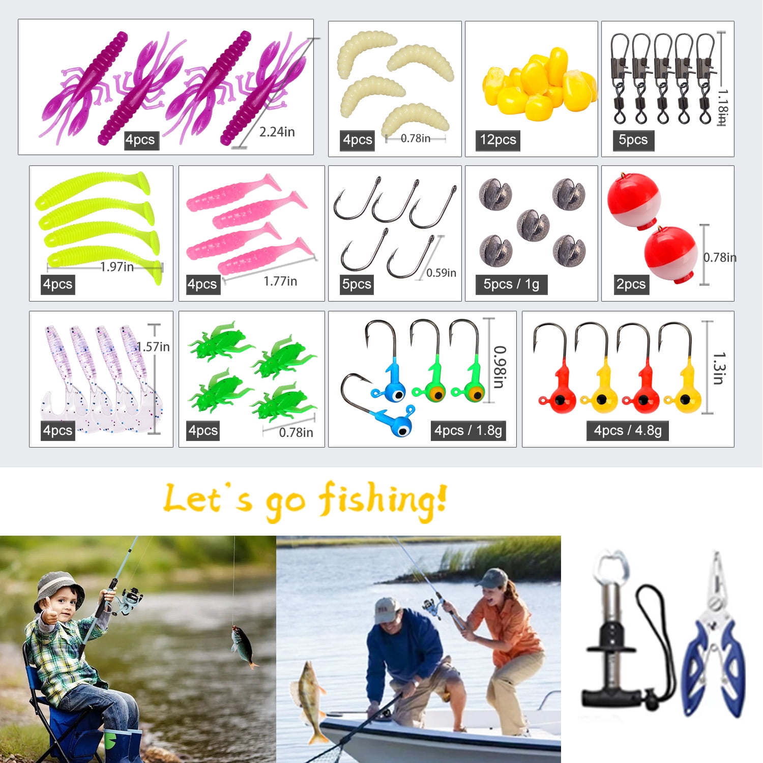 OUTGOO Kids Fishing Pole, Portable Telescopic Fishing Rod and Reel Combo Kit - with Spincast Fishing Reel Tackle Box for Girls, Youth