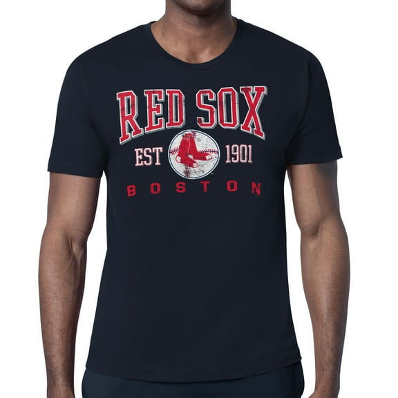 Men's-Starter  Navy Boston Red Sox Distressed Logo T-Shirt