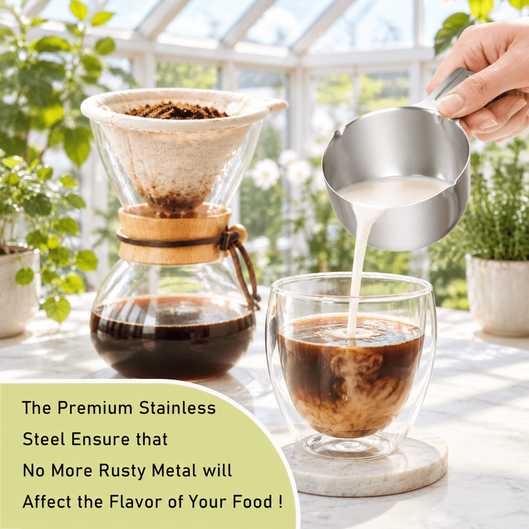 2cup(480ml 16oz) Measuring Cup 18/8 Stainless Steel Measure Scoop ...