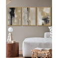 thumbnail image 3 of SHENIFY Abstract Wall Art Tie-dyed Shapes Abstract Illustrations Modern Minimalist Painting Decorative Artwork for Living Room Bedroom 11x14in3pcs Natural Framed, 3 of 5