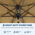 thumbnail image 4 of QinaQin Vented Patio Umbrella, 8 Sturdy Ribs, Easy Crank & Tilt, Brown, 4 of 8
