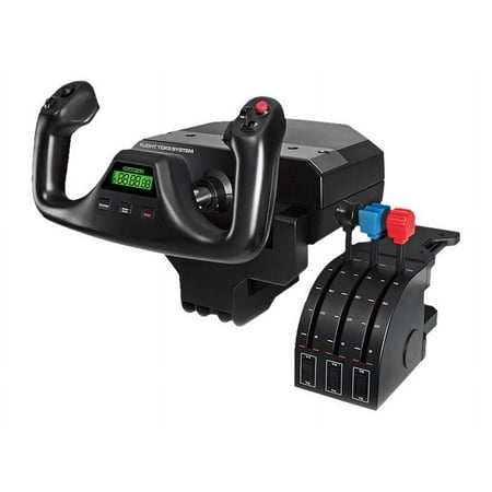 Logitech G PRO Flight Yoke System, Professional Simulation Yoke and Throttle Quadrant, 3 Modes, 75 Programmable Controls, Configurable Throttle Knobs, Steel Shaft, USB, PC - Black