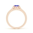 thumbnail image 2 of ANGARA Natural Oval Tanzanite Solitaire Ring with Diamonds in 14K Rose Gold for Women (Size-6x4mm) | December Birthstone, Birthday, Anniversary, Jewelry Gift for Women | Natural Tanzanite Ring, 2 of 9