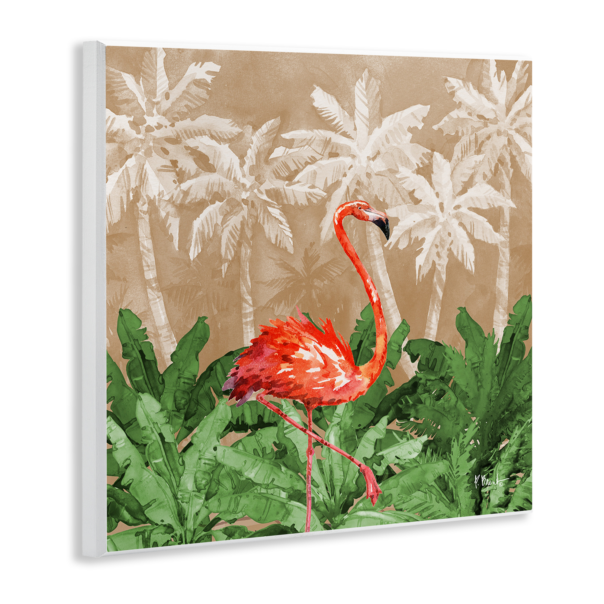 Stupell Industries Jungle Life Flamingo Animals & Insects Painting Unframed Art Print Wall Art, 12 x 12