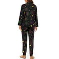 thumbnail image 2 of DISNIMO Spider Web Print Women's 2 Piece Lounge Sets Casual Fashion Halloween Sleepwear Button Down Nightwear Long Sleeve Loungewear with Long Pajama Pants, 2 of 6