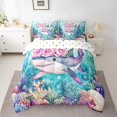 thumbnail image 2 of Erosebridal Cartoon Shark Bedding Sets Full Size, Pink Rose Comforter Sets with Sheets, Colorful Coral Reversible Bed Set, Lightweight Room Decoration, 7-Piece, 2 of 6