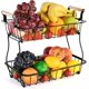 thumbnail image 1 of 2 Tier Countertop Fruit Basket For Kitchen Vegetable Fruit Basket Bowl Metal Rectangle Holder Fruit Storage Basket Snack Storage Rack Kitchen Organize, 1 of 5