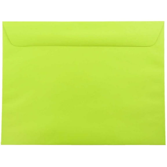 JAM Paper 9 x 12 Large Booklet Envelopes, Lime Green, 25 per Pack