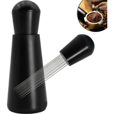 WDT Espresso Tool, Metal Black Espresso Coffee Stirrer, Heavy Duty 12 Pin WDT Espresso Distribution Tool for 304 Stainless Steel WDT Coffee Tool Grounds Needle Whisk Distributor