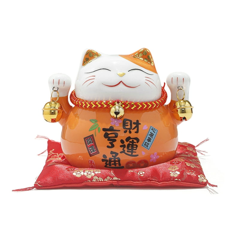 Cartoon Lucky Cat Ornament Multicolor Ceramic Room Decorations Office  Business Desk Chinese New Year Decoration 