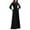 Black, variant on JNGSA Women's Dresses, Womens Cocktail Dresses Crewneck Lantern Long Sleeve Formal Dress Tie Waist Maxi Dresses