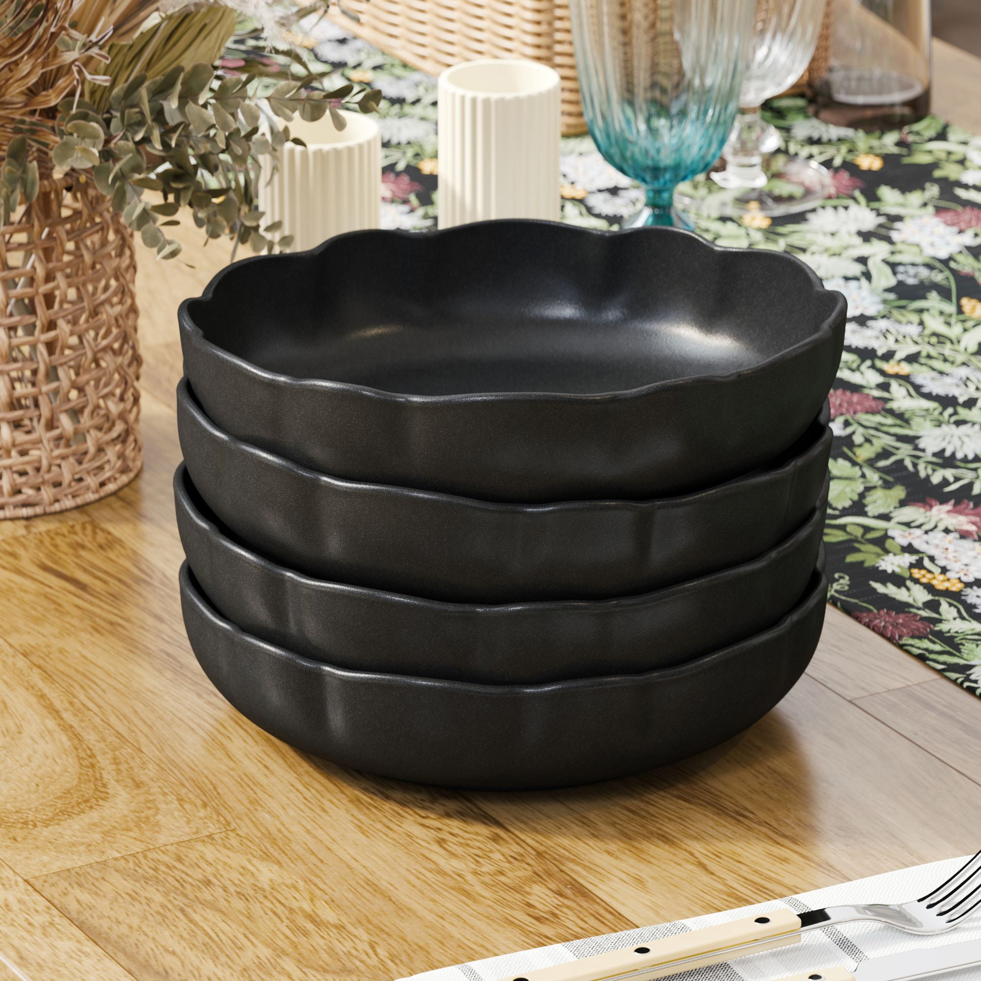 BTFL SCALLOP S4 PASTA BOWL BLK RMLR WM