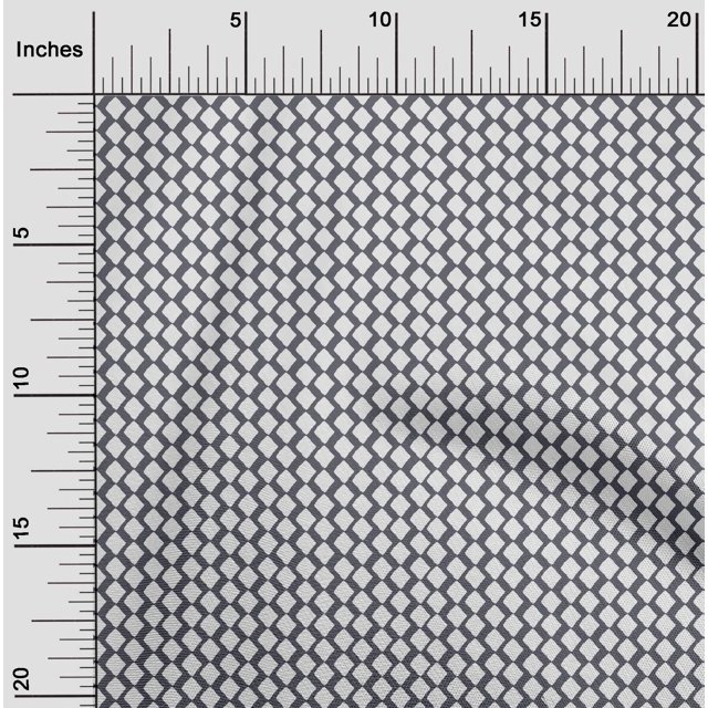 oneOone Organic Cotton Poplin Twill Fabric Diamond Block Print Fabric BTY 42 Inch Wide