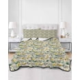 thumbnail image 2 of Quilts Queen Size Bedding Set, Vintage Flowers Reversible Summer Quilt 3 Pieces, Spring Yellow Green Floral Country Leaves Birds Lightweight Bedspreads Coverlets with 2 Pillow Shams for All Seasons, 2 of 5