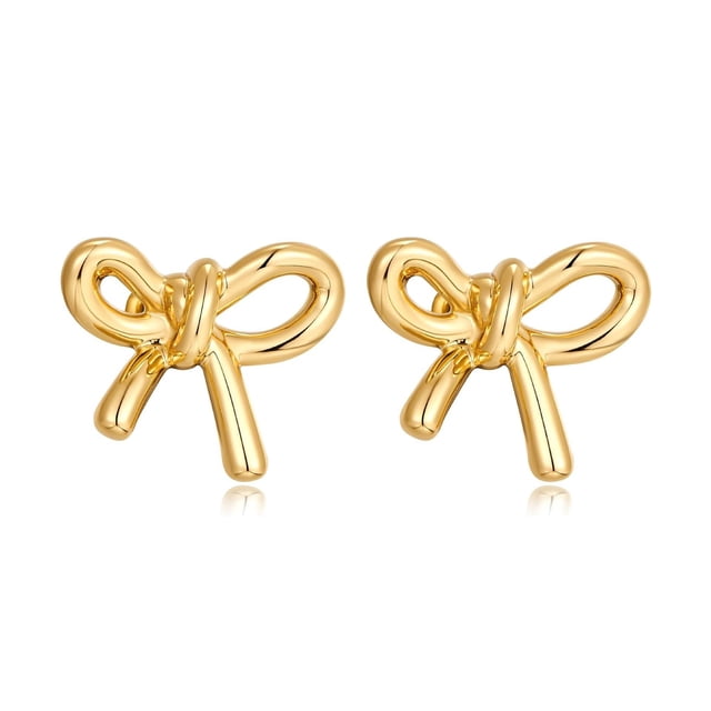 Pendientes de lazo chapados en cobre y oro real para mujer, estilo moderno, pendientes de lazo con personalidad para mujer, adecuados para una variedad de ocasiones.