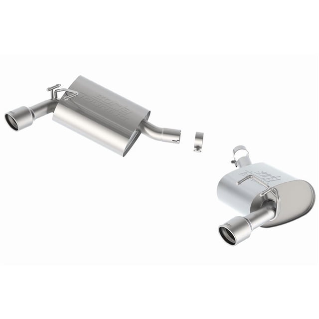 Borla Exhaust System Kit 11776 Exhaust System Kit Axle Back System; T-304 Stainless Steel; With Mufflers; 2-1/4 Inch Pipe Diameter; Dual Exhaust With Dual Exit; Split Rear Exit