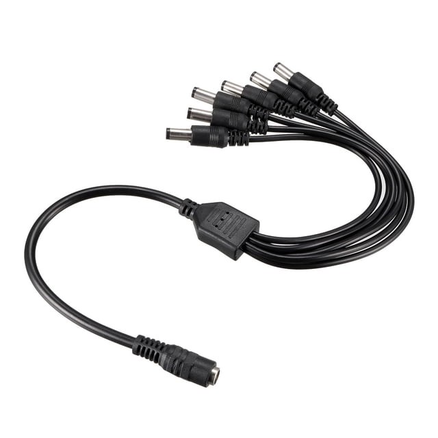 Uxcell 1 hembra a 6 machos 5.5x2.1mm divisor de energía DC para cámara LED