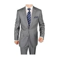 thumbnail image 2 of Salvatore Exte Men's Suit Two Button Blazer Plus Flat Front Pants Gray Windowpane, 2 of 4