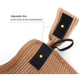 thumbnail image 3 of Sombrero de paja plegable con visera para mujer, sombrero de ala ancha de tamaño ajustable (marrón claro), 3 of 5