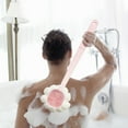 thumbnail image 2 of pathside 4 In 1 Double Sided Bath Brush Set Retractable Back Brush for Shower, 14.8 Inches Portable Shower Brush Long Handle Shower for Women, Men, Elderly (White), 2 of 8