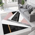 thumbnail image 2 of Gray White Pink Black Marble Area Rug, Abstract Irregular Geometric Lines Washable Carpet, with Anti-Slip Easy Clean Carpet for Living Room Bedroom Kitchen Dining Room Home Office-3x5ft, 2 of 6