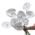 thumbnail image 4 of Artificial Anthurium Flower 17.7 Inch – Real Touch Faux Stems for Home Décor, Wedding Centerpieces, Party Decorations, Bathroom Decor, 4 of 7