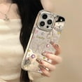 thumbnail image 2 of Kawaii Cute 3D Diamond Colorful Butterfly Flower Love Heart Star Plating Mirror Phone Case Compatible with iPhone Case (Clear,iPhone 14 Plus), 2 of 5