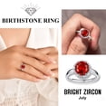 thumbnail image 4 of Bestyle Women Pure S925 Sterling Silver Rings with 2ct Round Created Ruby, Adjsutable July Birthstone Rings Birthday Mother's Day Jewelry Gift for Her, 4 of 9