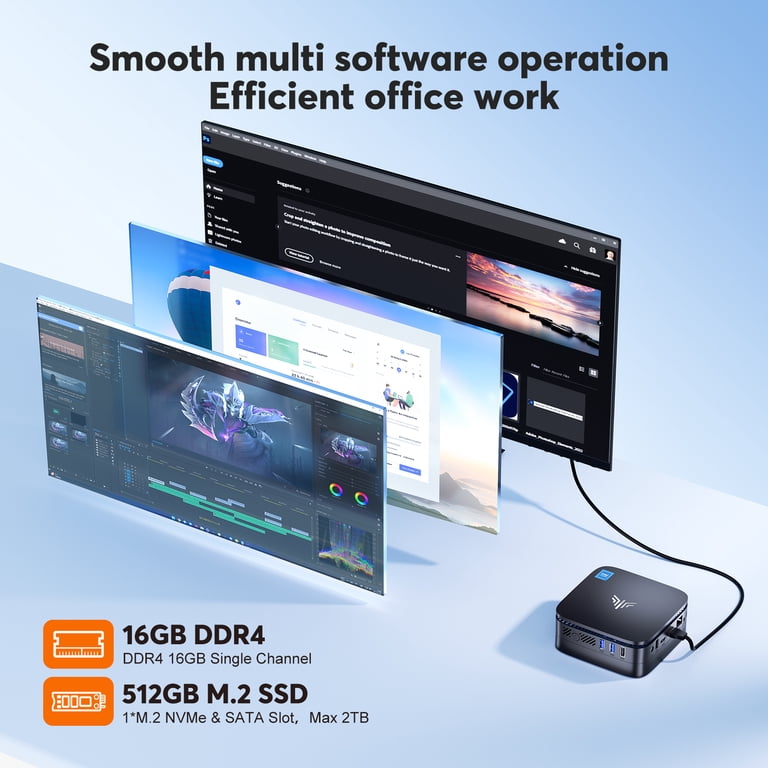 Mini PC AK1PLUS with intel 12th Gen Alder Lake N100 Mini Desktop