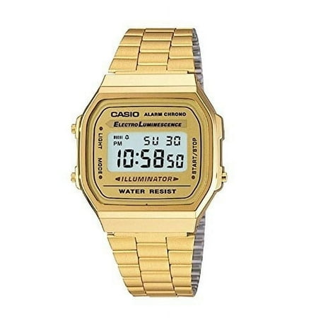 Casio Men's 'Vintage' Digital Illuminator Gold-Tone Stainless Steel Watch A168WG-9