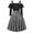 Black, variant on WXLWZYWL Vintage Gothic Plaid Dress for Women Cold Shoulder Long Sleeve High Waist Lace-Up A Line Asymmetrical Hem Dress
