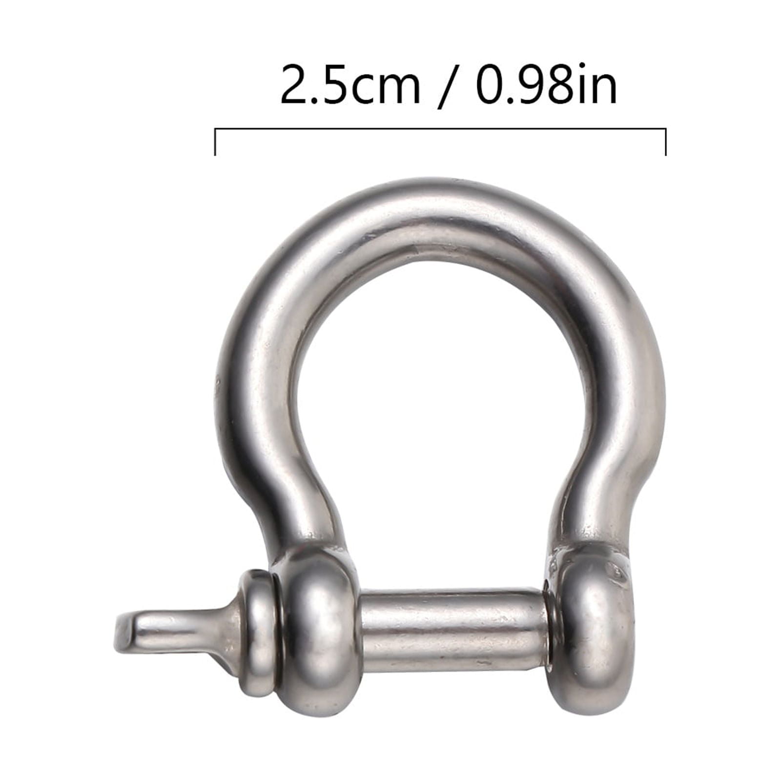 COMPUKAS D-Shaped Shackle 4Pcs Small Stainless Shackles 3.00X3