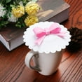 thumbnail image 3 of Bowknot Dust Reusable Copa Silicona Tapa Cubierta Del Sellado () Blanco, 3 of 9