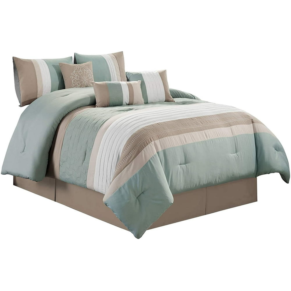 Sapphire Home Luxury 7 Piece CaliforniaKing Comforter Set with Shams