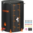 thumbnail image 1 of VEVOR Collapsible Rain Barrel, 53 gallon Large Capacity, PVC Rainwater Collection System Including Spigots and Overflow Kit, Portable Water Tank Storage Container for Garden Water Catcher, Black, 1 of 9