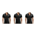thumbnail image 2 of Minnieouse Camisa vaquera de verano para hombre, bolsillos, delgada, ligera, elástica, manga corta, cierre de botones, camiseta de vaquero a Type1 NO1, 2 of 6