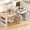 White+MDF, variant on LHYY 82.6" Fluted Kitchen Island with Extendable Dining Table for 4-6,Island Table for Kitchen with Power Outlet,Kitchen Table with Double-Side Storage,2 Drawers 2 Side Open Shelves,White