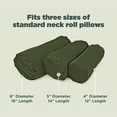 thumbnail image 6 of Hemp Fabric 5x14" Neck Roll Pillowcase - Soft Washable Pillow Cover - Made in USA, Forest Green, 6 of 9