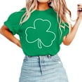 thumbnail image 1 of Pxiakgy Vente Chaude T-Shirt Trèfle de la Saint-Patrick pour Femmes Chanceux Irlandais Manches Courtes T-Shirt Graphique Trèfle Mode Décontracté Col Rond T-Shirt Imprimé Élégant Ample Doux Blouse, 1 of 3