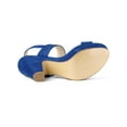 thumbnail image 5 of BLISSFUL STEP Mother's Day Women's Platform Heels Chunky Heel Slingback Open Toe Sandals Deep Blue 7, 5 of 8