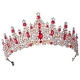 thumbnail image 4 of Coronas y tiaras para mujer, corona de boda para novia, tiaras de princesa para niñas, corona de cumpleaños de diamantes de imitación para Rojo, 4 of 8