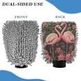 thumbnail image 2 of Qxltty Ragged Pink Flamingos Car Wash Mitt 2pcs Scratch Free Lint-Free Antistatic Microfiber 7.09×10.24in, 2 of 8