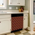 thumbnail image 3 of Looped Hexagons Orange Red Black Dishwasher Magnet Cover Decorative Sticker for Home Cabinet Kitchen 23" x26", 3 of 5