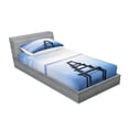 thumbnail image 2 of Ambesonne Nautical Fitted Sheet & Pillow Sham Set, Old Jetty Blue Sky, Twin, Blue White Brown, 2 of 2