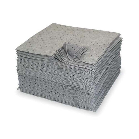 Sorbent Pad, 19 gal, 15 in x 19 in, Universal, Gray, Polypropylene