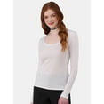 thumbnail image 6 of No Boundaries Scoop Neck Everyday Tee with Long Sleeves, 1 and 3 Pack, Women's, 6 of 8