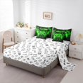 thumbnail image 5 of Homewish Kids Game Console 7pcs Bedding Comforter Set,Modern Video Game Queen Bedding Sets,Green Black Queen Sheet Sets For Boys,Breathable Home Decor Reversible, 5 of 8