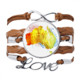 thumbnail image 1 of Australia Colorful Map Illustration Pattern Bracelet Love Chain Rope Ornament Wristband, 1 of 3