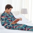 thumbnail image 6 of Sikiie Fish In The Wave Mens Pajama Set, Soft Warm Long Sleeve Sleepwear, Cozy Button-Down Pjs for Men-X-Large, 6 of 7