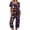 Purple, variant on Womens Halloween Pajama Sets Halloween Active 2 Piece Set Women Sleepwear Short Sleeve Top and 7/8 Pants for Light Exercise, Lounge, Parties Black L